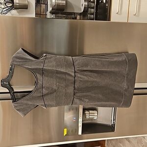 💕BCBGMAXAZRIA💕 Short Cap Sleeve Ponte Sweater Dress ~ Heather Grey 10 NWT